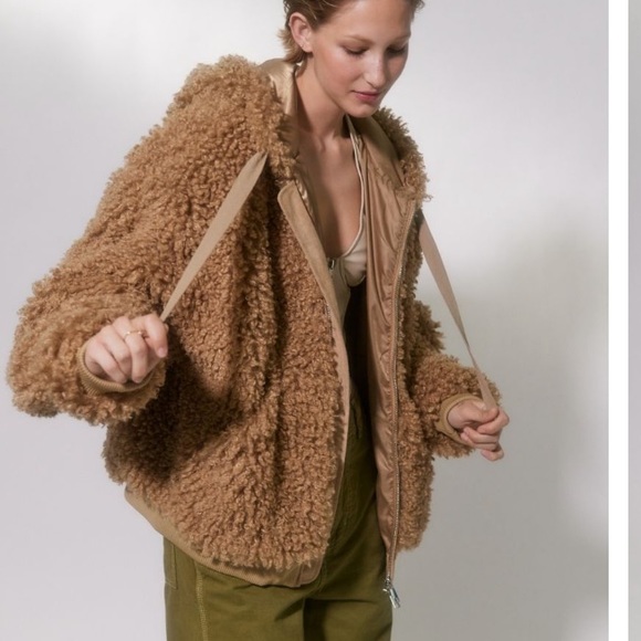 Urban Outfitters Jackets & Blazers - UO Casey sherpa hooded zip up oversized jacket